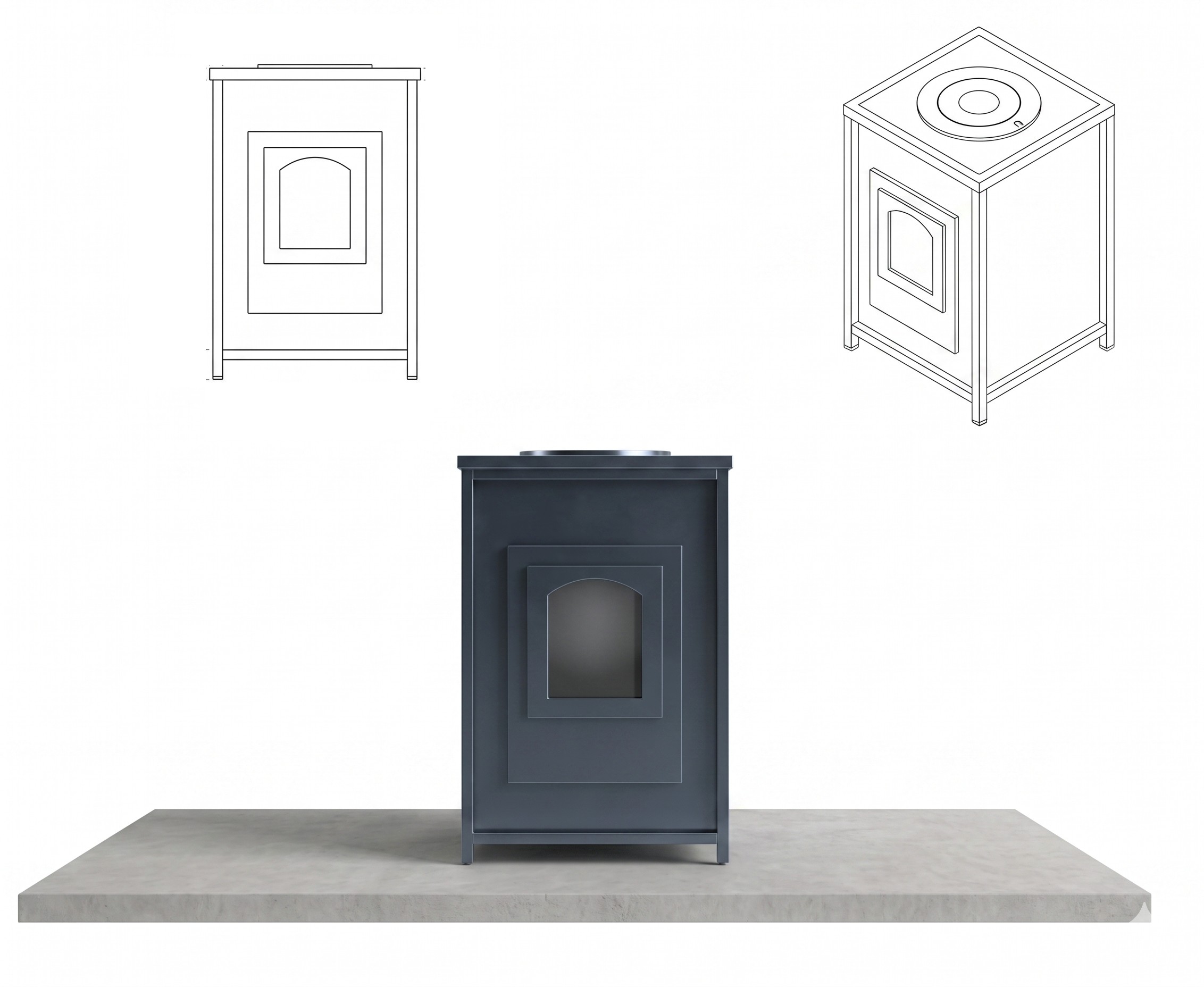 Wood-burning stove (60х60cm) showcase image
