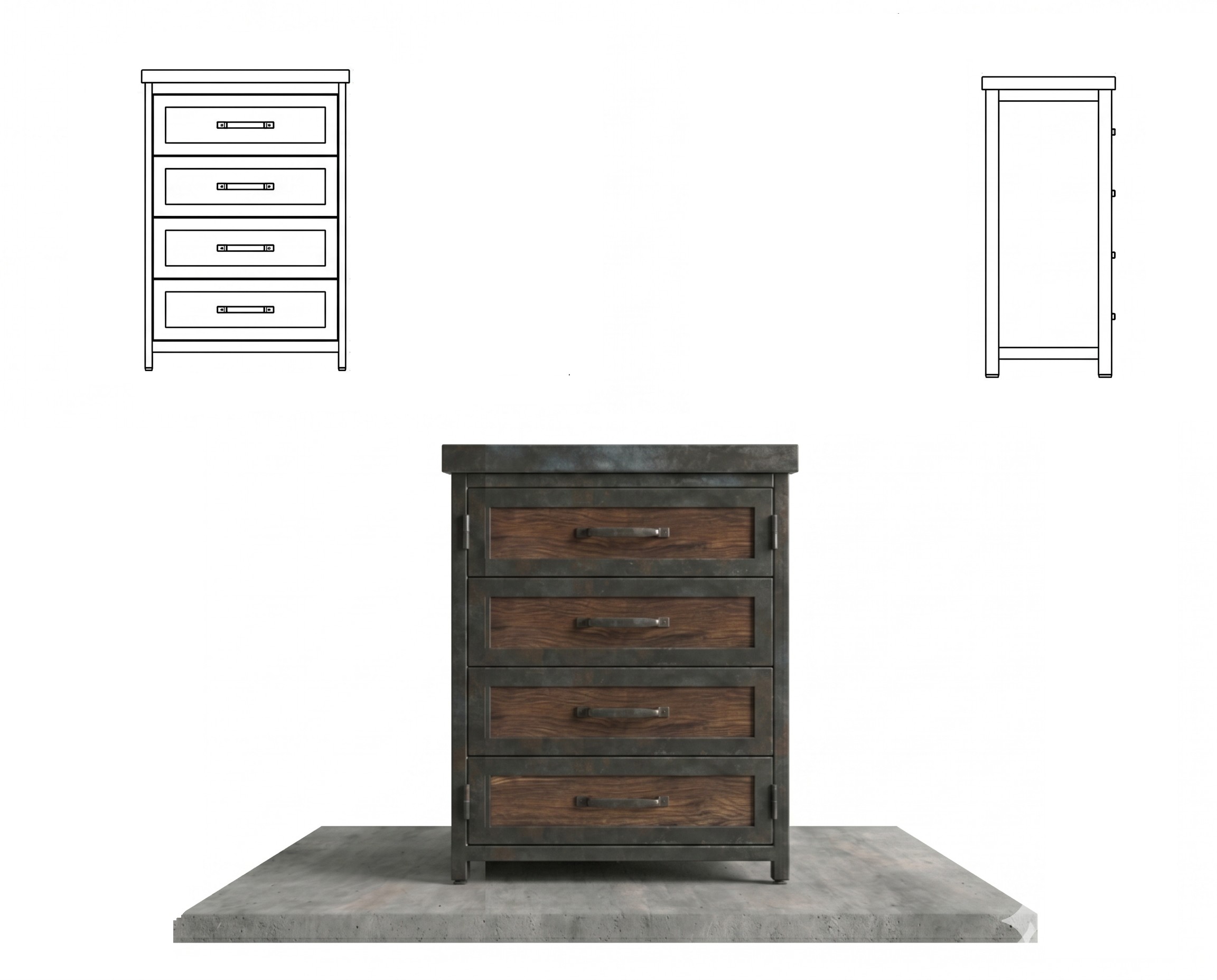 Kitchen cabinet with 4 drawers (60х60)
