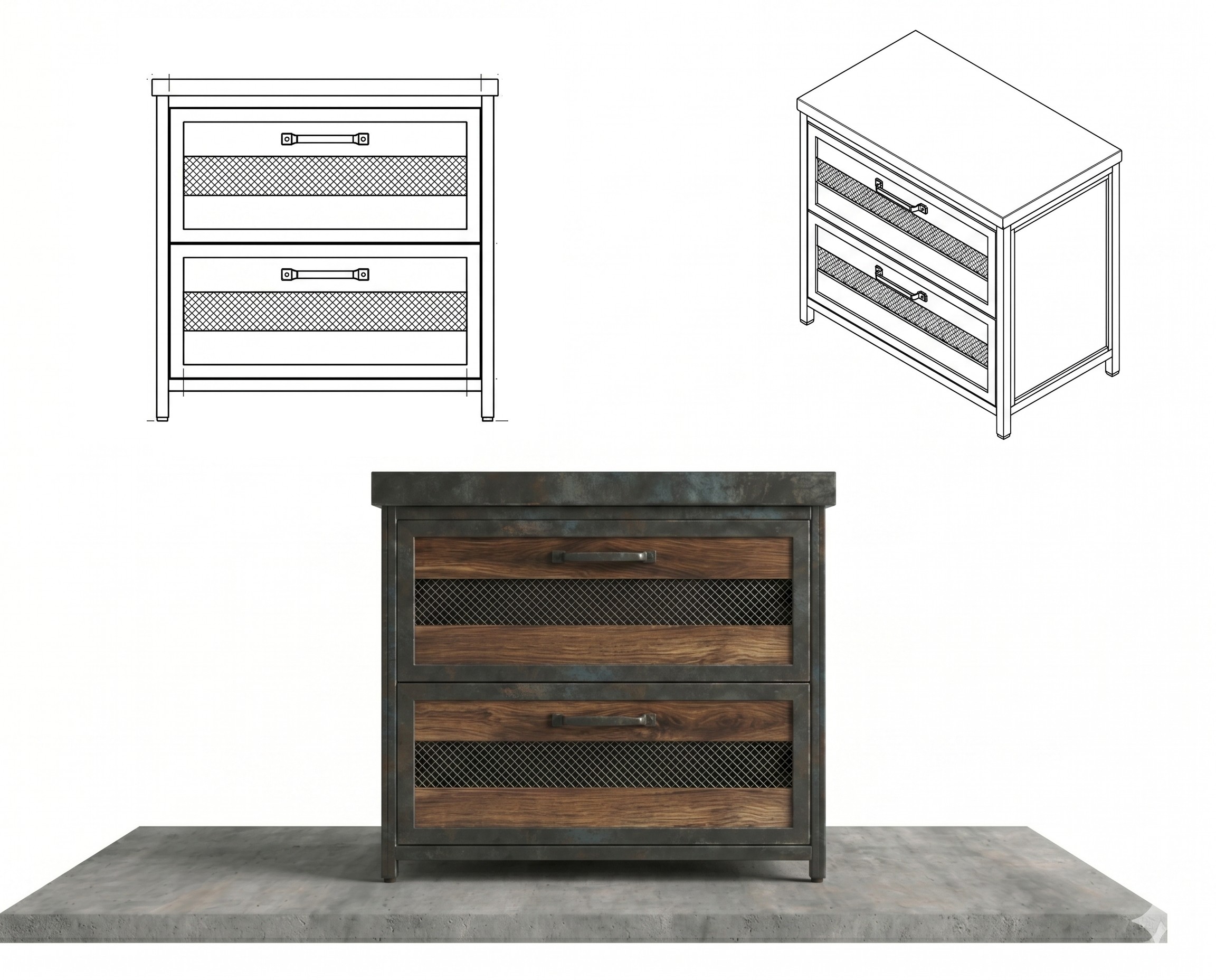Kitchen cabinet with 2 drawers (80х60)