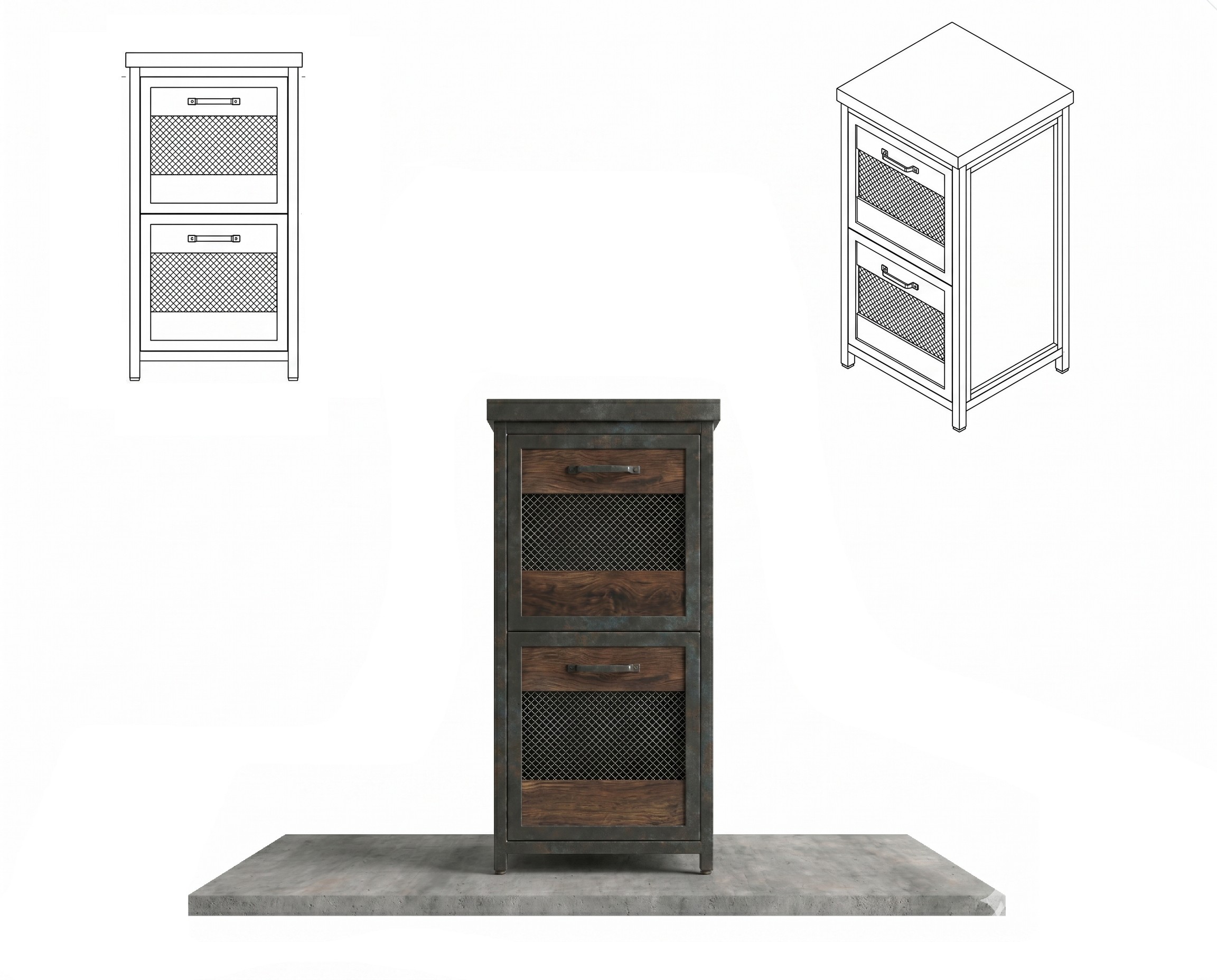 Kitchen cabinet with 2 storage drawers (40x60)